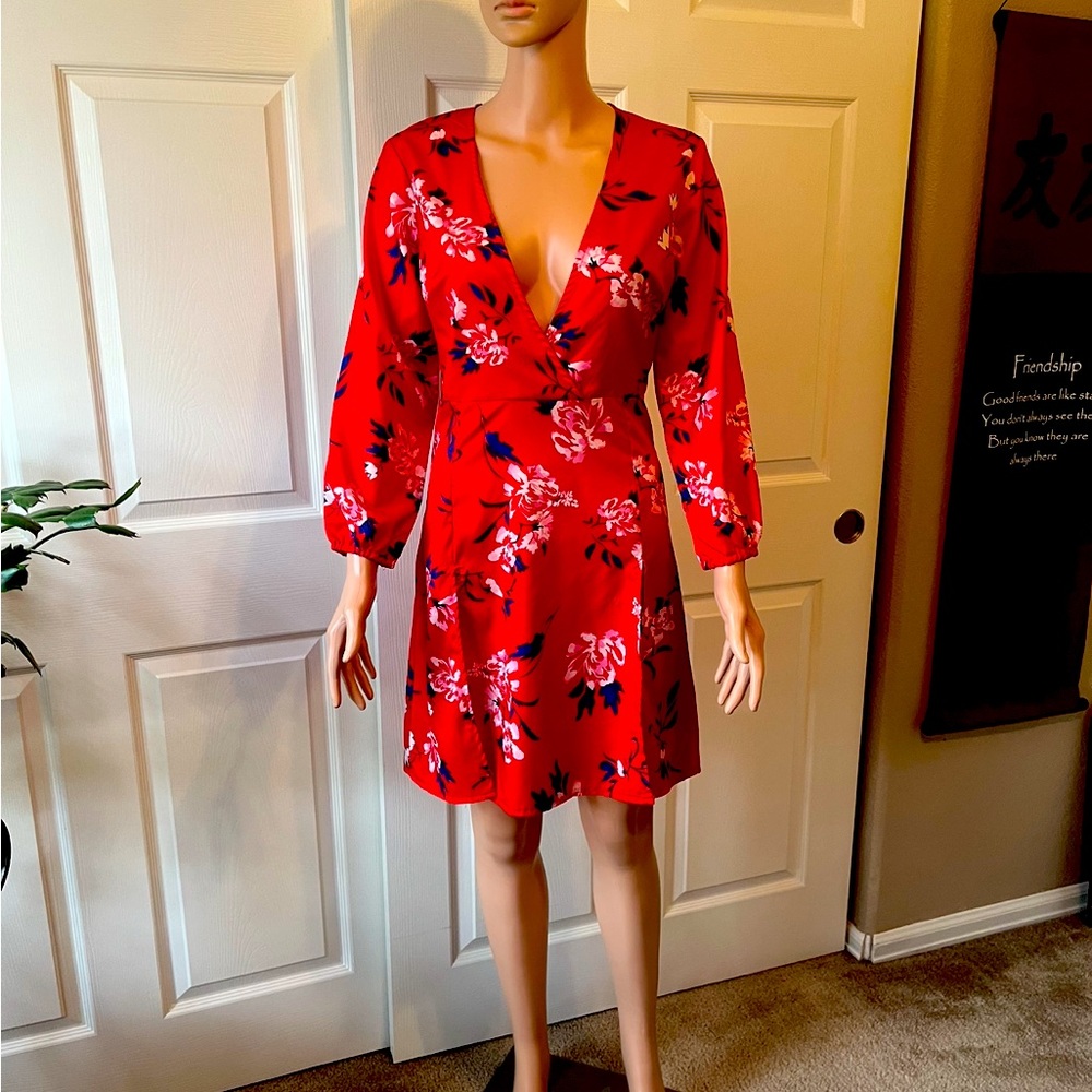 Red Floral Summer Dress